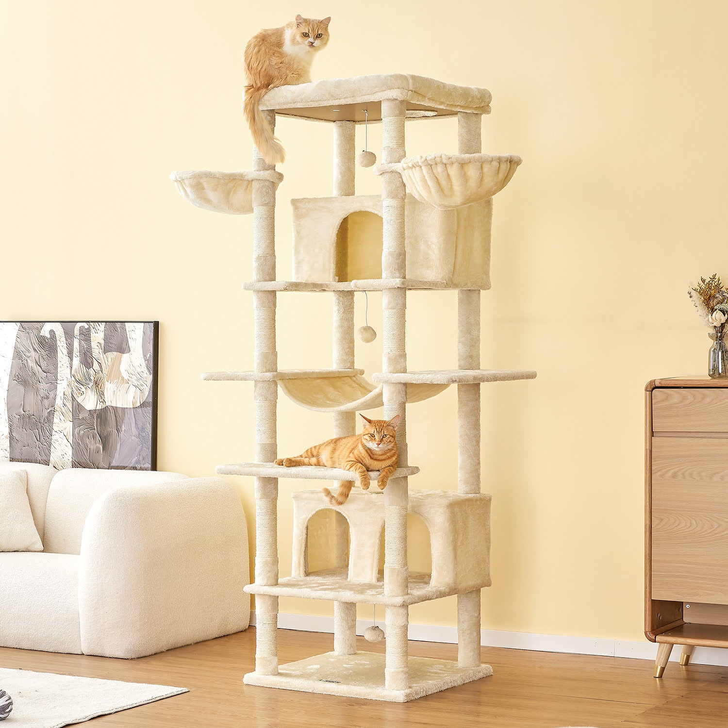 猫田 MWPO キャットタワー 高さ197/172cm B871 大型キャットタワー