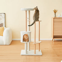 MWPO キャットタワー 高さ133cm WS885 短足猫 子猫 シニア猫