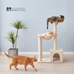 MWPO キャットタワー おしゃれ TX00720 高さ101cm 木製 猫 タワー
