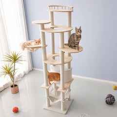 キャットタワー 木製猫タワー５階建て 大 MWPO(モロ) TX00266EAA Amazon | Mwpo 多頭飼いキャットタワー 猫タワー 猫 キャット