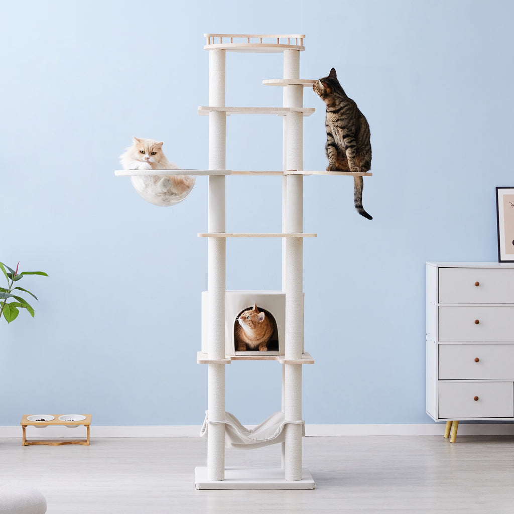 MWPO キャットタワー 木製 天然木 純白 インテリア馴染み おしゃれ MWPO キャットタワー 木製 天然木 純白 インテリア馴染み おしゃれ