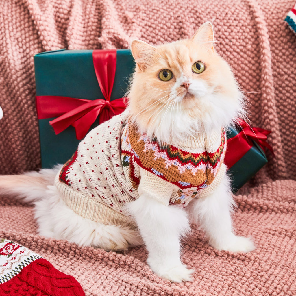 MWPO ノルディック柄クリスマスニット｜犬・猫用あったかペットウェア S-500